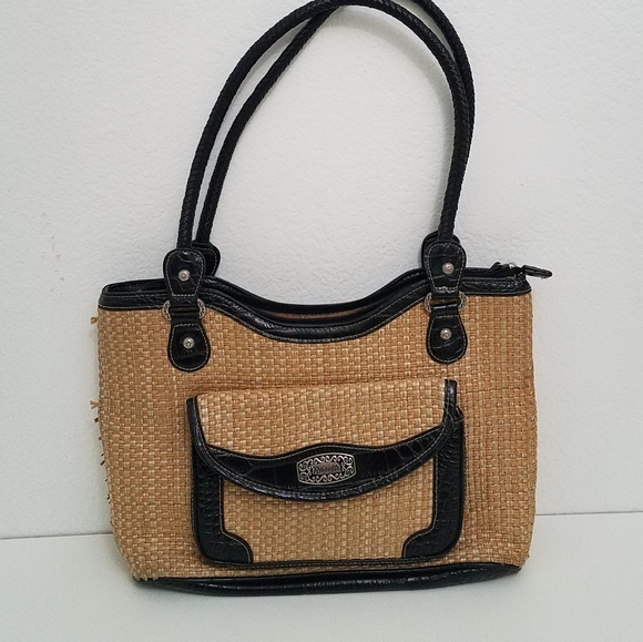 Rosetti Handbags - 🌸$8 Straw/Crochet Tan and Black Handbag